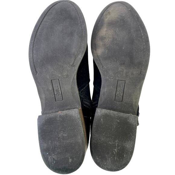 Crown Vintage Roberta Womens Black Suede Bootie Western Buckles 1.5" Heel S 10 - Picture 10 of 13